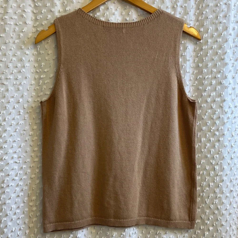 Tan Sleeveless Sweater Vest - Picture 2 of 6